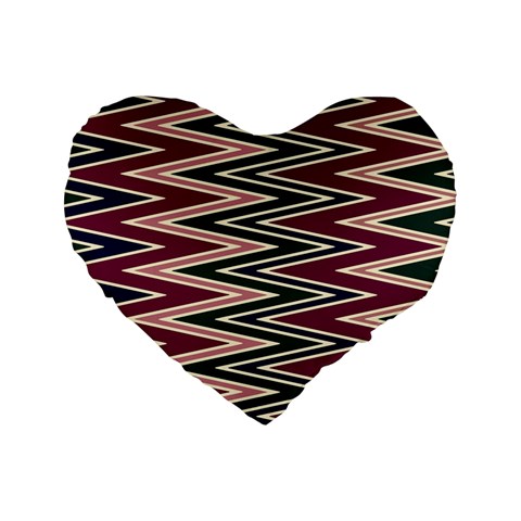 Pattern Zigzag Stripe Design Standard 16  Premium Heart Shape Cushions from ArtsNow.com Front