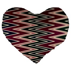 Pattern Zigzag Stripe Design Large 19  Premium Heart Shape Cushions from ArtsNow.com Front