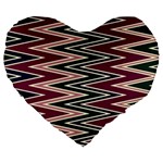 Pattern Zigzag Stripe Design Large 19  Premium Heart Shape Cushions