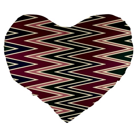 Pattern Zigzag Stripe Design Large 19  Premium Heart Shape Cushions from ArtsNow.com Back