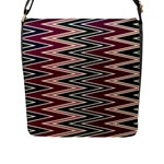 Pattern Zigzag Stripe Design Flap Closure Messenger Bag (L)