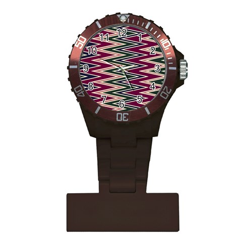 Pattern Zigzag Stripe Design Plastic Nurses Watch from ArtsNow.com Front