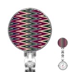 Pattern Zigzag Stripe Design Stainless Steel Nurses Watch