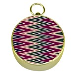 Pattern Zigzag Stripe Design Gold Compasses