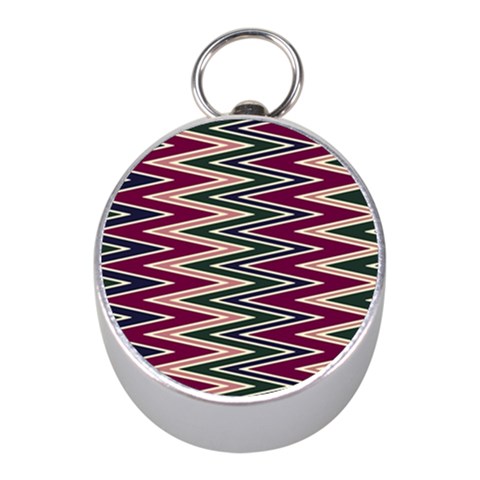 Pattern Zigzag Stripe Design Mini Silver Compasses from ArtsNow.com Front