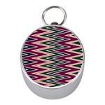 Pattern Zigzag Stripe Design Mini Silver Compasses