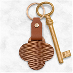 Pattern Zigzag Stripe Design Engraved Wood Key Chain