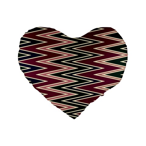 Pattern Zigzag Stripe Design Standard 16  Premium Flano Heart Shape Cushions from ArtsNow.com Front