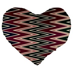 Pattern Zigzag Stripe Design Large 19  Premium Flano Heart Shape Cushions from ArtsNow.com Front