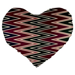 Pattern Zigzag Stripe Design Large 19  Premium Flano Heart Shape Cushions from ArtsNow.com Back