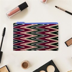 Pattern Zigzag Stripe Design Cosmetic Bag (XS) from ArtsNow.com Front