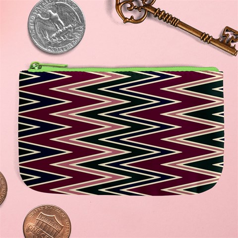 Pattern Zigzag Stripe Design Large Coin Purse from ArtsNow.com Front