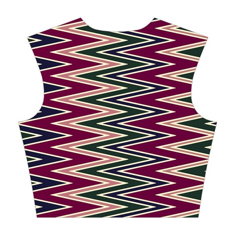 Pattern Zigzag Stripe Design Cotton Crop Top from ArtsNow.com Back