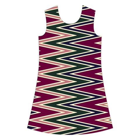 Pattern Zigzag Stripe Design Kids  Short Sleeve Velvet Dress from ArtsNow.com Front