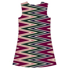 Pattern Zigzag Stripe Design Kids  Short Sleeve Velvet Dress from ArtsNow.com Back