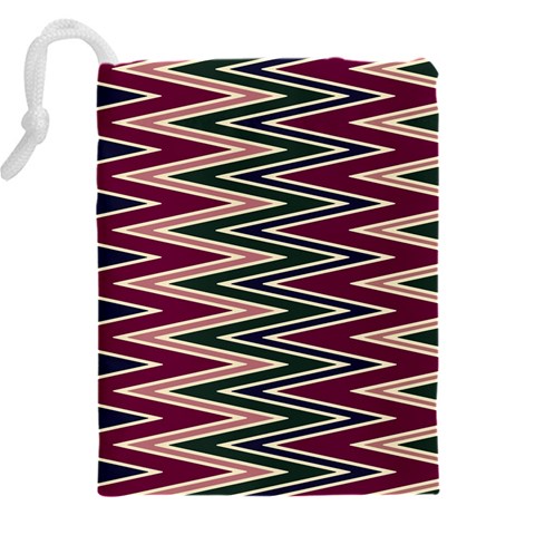 Pattern Zigzag Stripe Design Drawstring Pouch (4XL) from ArtsNow.com Back