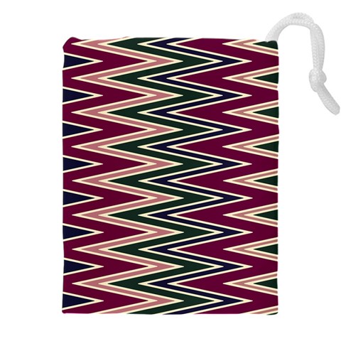 Pattern Zigzag Stripe Design Drawstring Pouch (5XL) from ArtsNow.com Front