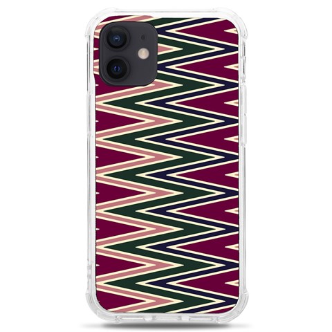 Pattern Zigzag Stripe Design iPhone 12 mini TPU UV Print Case	 from ArtsNow.com Front