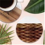 Pattern Zigzag Stripe Design Marble Wood Coaster (Round)