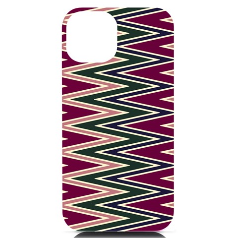 Pattern Zigzag Stripe Design iPhone 14 Black UV Print PC Hardshell Case from ArtsNow.com Front