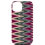 Pattern Zigzag Stripe Design iPhone 14 Black UV Print PC Hardshell Case