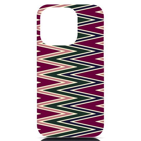 Pattern Zigzag Stripe Design iPhone 14 Pro Black UV Print PC Hardshell Case from ArtsNow.com Front