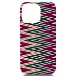 Pattern Zigzag Stripe Design iPhone 14 Pro Max Black UV Print PC Hardshell Case