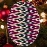 Pattern Zigzag Stripe Design UV Print Acrylic Ornament Oval