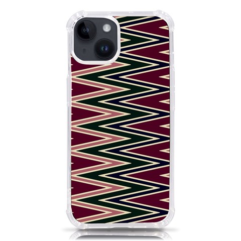 Pattern Zigzag Stripe Design iPhone 14 TPU UV Print Case from ArtsNow.com Front