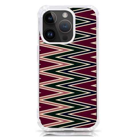 Pattern Zigzag Stripe Design iPhone 14 Pro TPU UV Print Case from ArtsNow.com Front