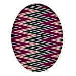 Pattern Zigzag Stripe Design Oval Glass Fridge Magnet (4 pack)