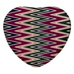 Pattern Zigzag Stripe Design Heart Glass Fridge Magnet (4 pack)