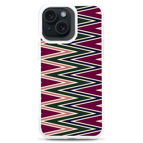 Pattern Zigzag Stripe Design iPhone 15 Plus TPU UV Print Case from ArtsNow.com Front