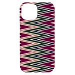 Pattern Zigzag Stripe Design iPhone 15 Black UV Print PC Hardshell Case