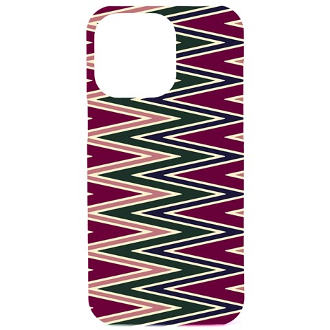 Pattern Zigzag Stripe Design iPhone 15 Pro Max Black UV Print PC Hardshell Case from ArtsNow.com Front