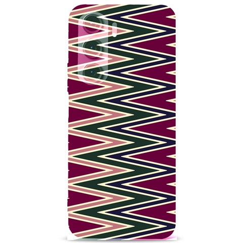 Pattern Zigzag Stripe Design Samsung Galaxy S24 Plus 6.7 Inch Black TPU UV Case from ArtsNow.com Front