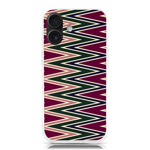 Pattern Zigzag Stripe Design iPhone 16 TPU UV Print Case from ArtsNow.com Front