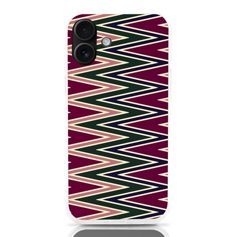 Pattern Zigzag Stripe Design iPhone 16 Plus TPU UV Print Case from ArtsNow.com Front