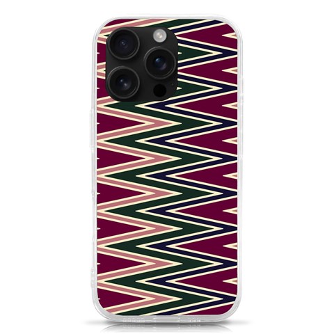 Pattern Zigzag Stripe Design iPhone 16 Pro TPU UV Print Case from ArtsNow.com Front