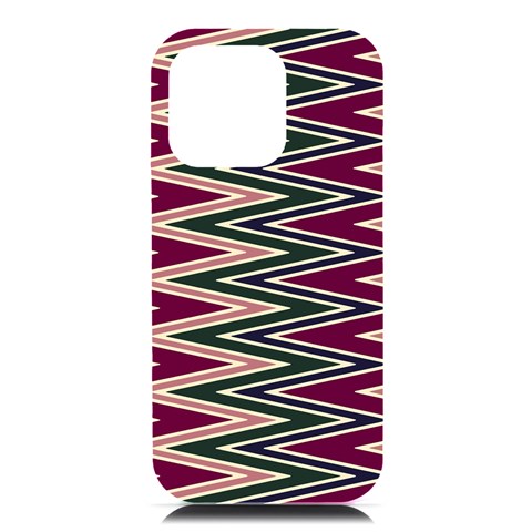 Pattern Zigzag Stripe Design iPhone 16 Pro Max Black UV Print PC Hardshell Case from ArtsNow.com Front