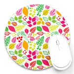 Leaves Pattern Seamless Texture Round Mousepad