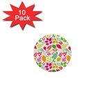 Leaves Pattern Seamless Texture 1  Mini Buttons (10 pack) 