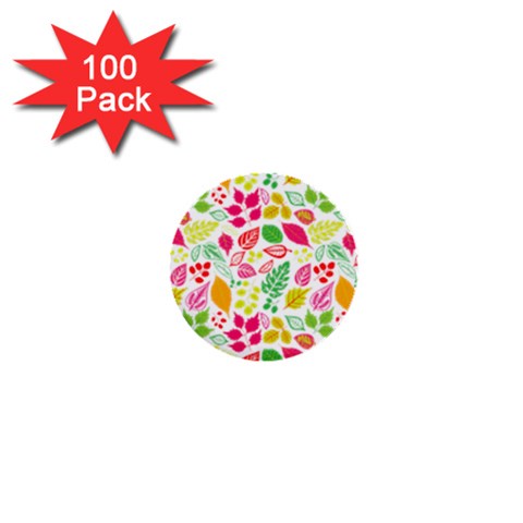 Leaves Pattern Seamless Texture 1  Mini Buttons (100 pack)  from ArtsNow.com Front