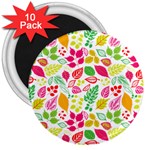 Leaves Pattern Seamless Texture 3  Magnets (10 pack) 