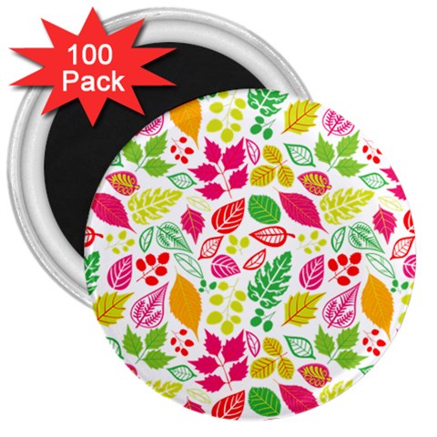 Leaves Pattern Seamless Texture 3  Magnets (100 pack) from ArtsNow.com Front