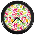 Leaves Pattern Seamless Texture Wall Clock (Black)