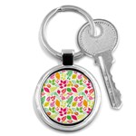 Leaves Pattern Seamless Texture Key Chain (Round)