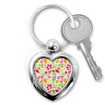 Leaves Pattern Seamless Texture Key Chain (Heart)