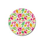 Leaves Pattern Seamless Texture Rubber Coaster (Round)