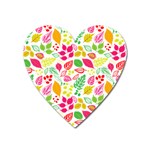 Leaves Pattern Seamless Texture Heart Magnet